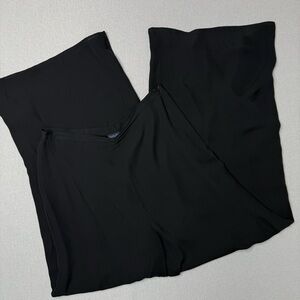 Vintage Country Shop Black Flowy Wide Leg Pants 100% Silk